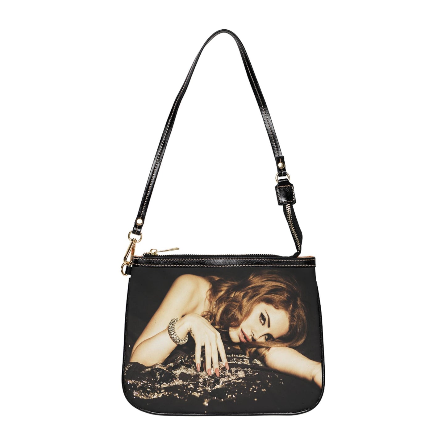 lana del rey handbag and shoulder bag with a black strap