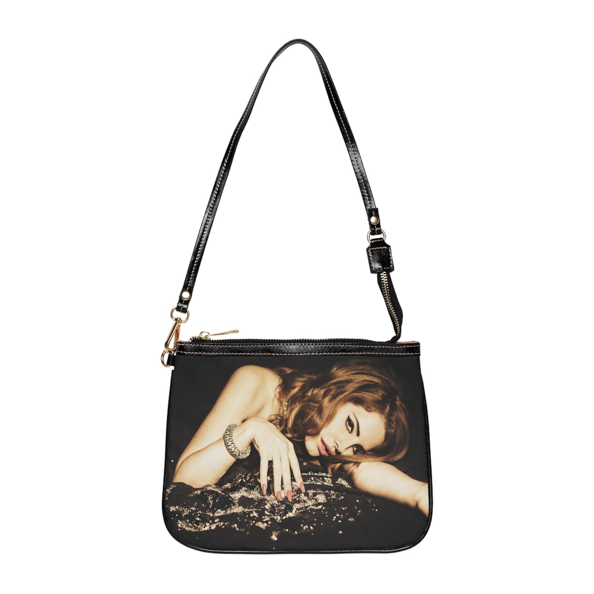 lana del rey handbag and shoulder bag with a black strap